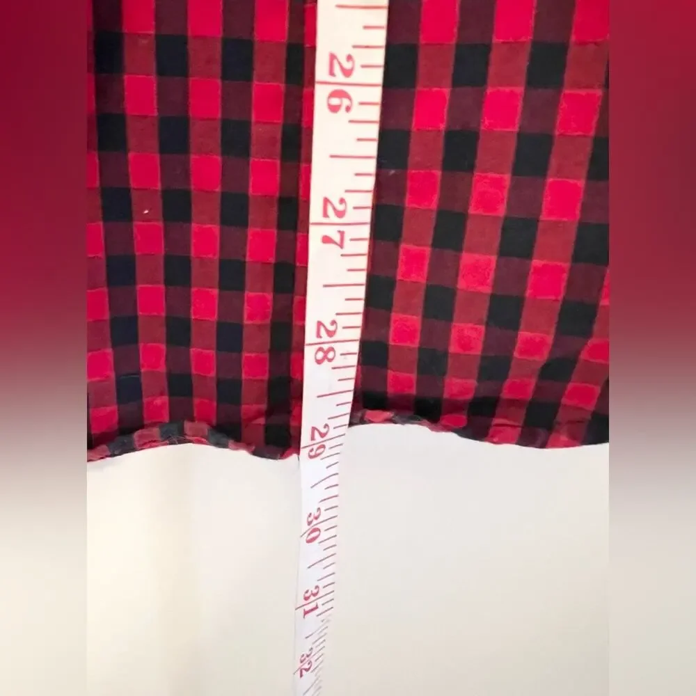 Banana republic red and black buffalo checkered button up casual mens shirt
